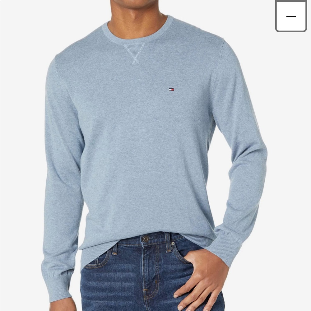 Tommy Hilfiger Men’s blue cotton crewneck sweater XL